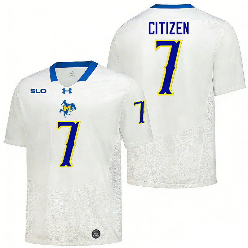 McNeese Cowboys #7 Tre'Vonte Citizen College Football Jerseys,Uniforms-White